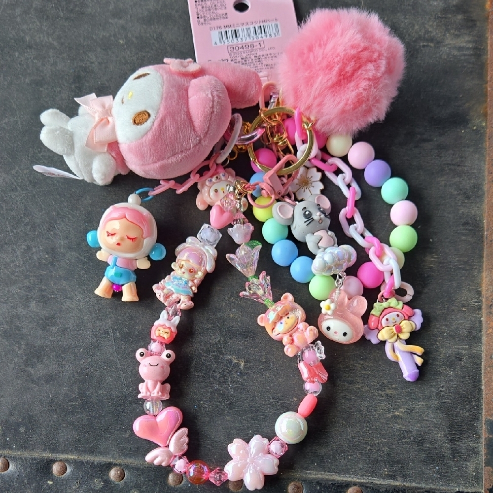 Sanrio My Melody Pink and Gold Keychain/Dangler